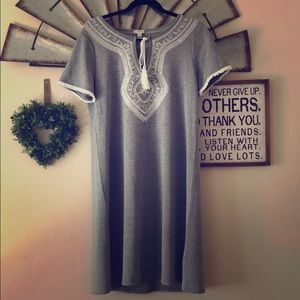 Embroidered Grey Dress.